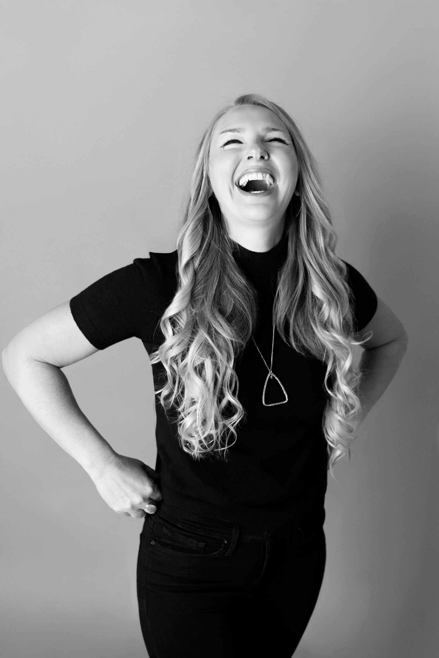 Beautiful laughing woman candid photo professional branding headshots for small businesses in arizona