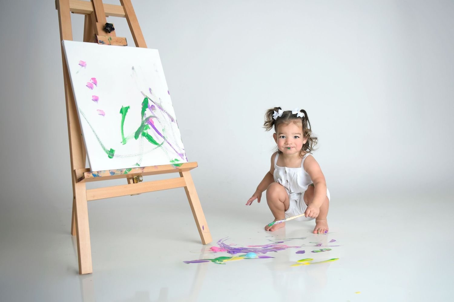 Painting Mini session messy toddler photography in Tempe AZ