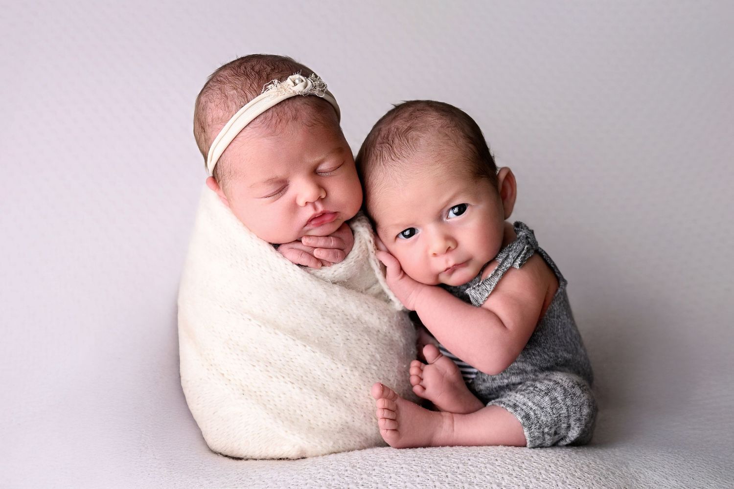 Newborn twin Baby's luxury professional photoshoot