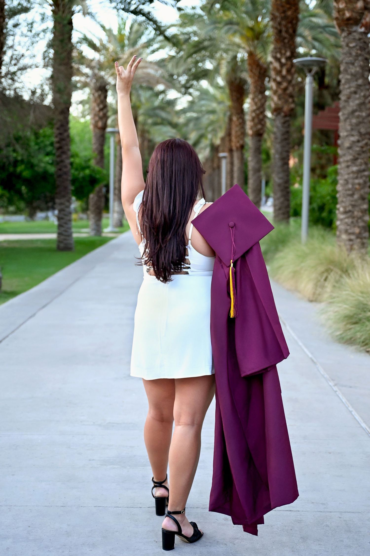 Fear the Fork ASU Senior photos Cap and Gown College University grad photos Arizona