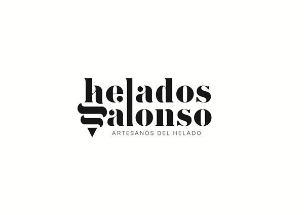 Helados Salonso artisan ice cream brand logo in bold black typography on white background.