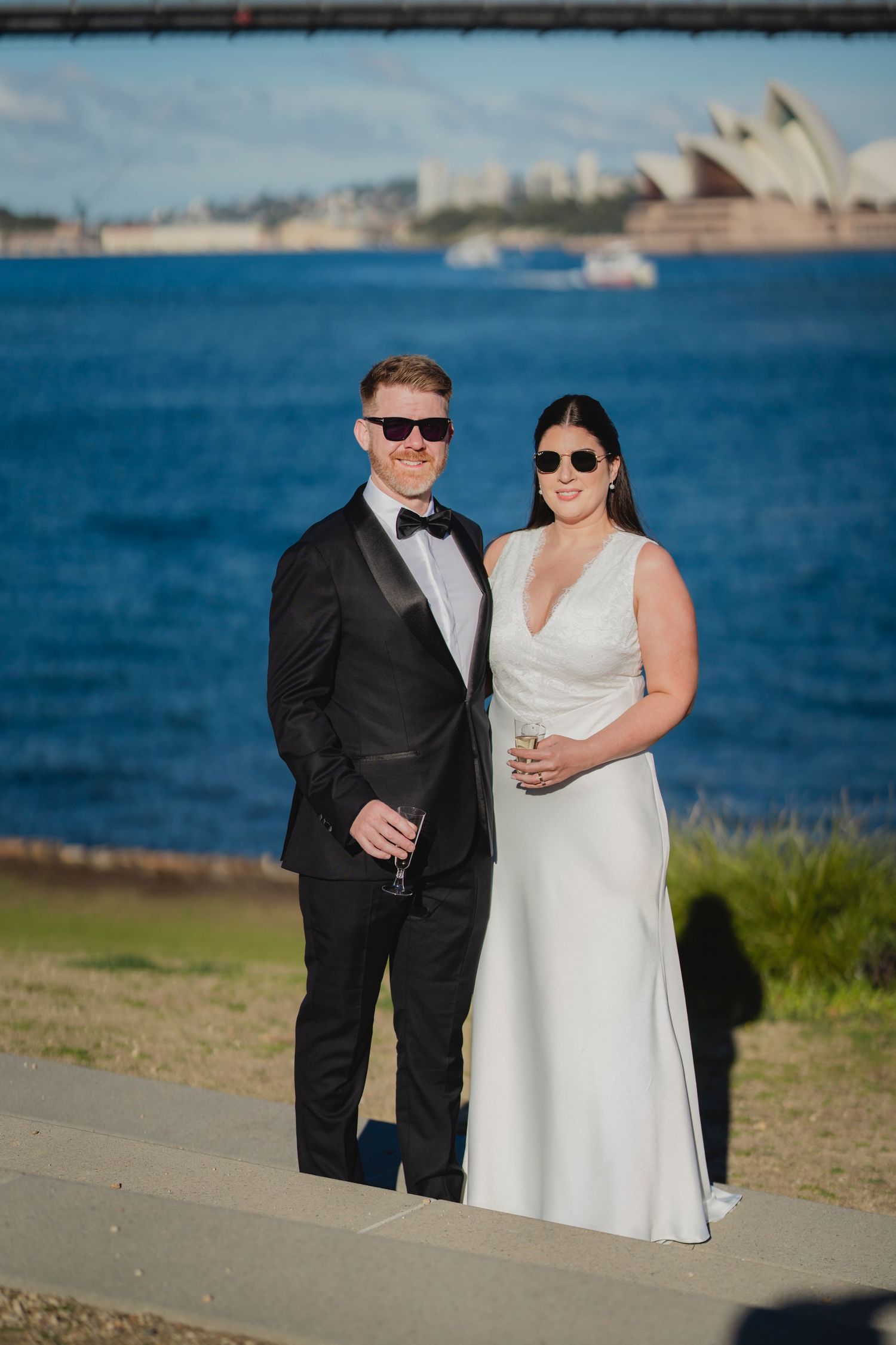 Sydney civil wedding ceremony at Blues Point Reserve, capturing the couple's romantic vows, candid moments and stunning Sydney Harbour views