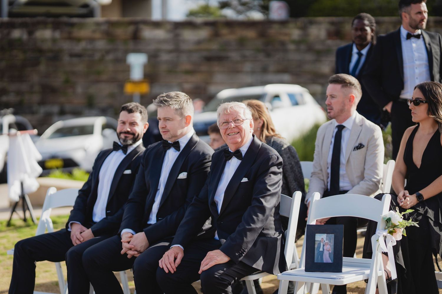 Sydney civil wedding ceremony at Blues Point Reserve, capturing the couple's romantic vows, candid moments and stunning Sydney Harbour views
