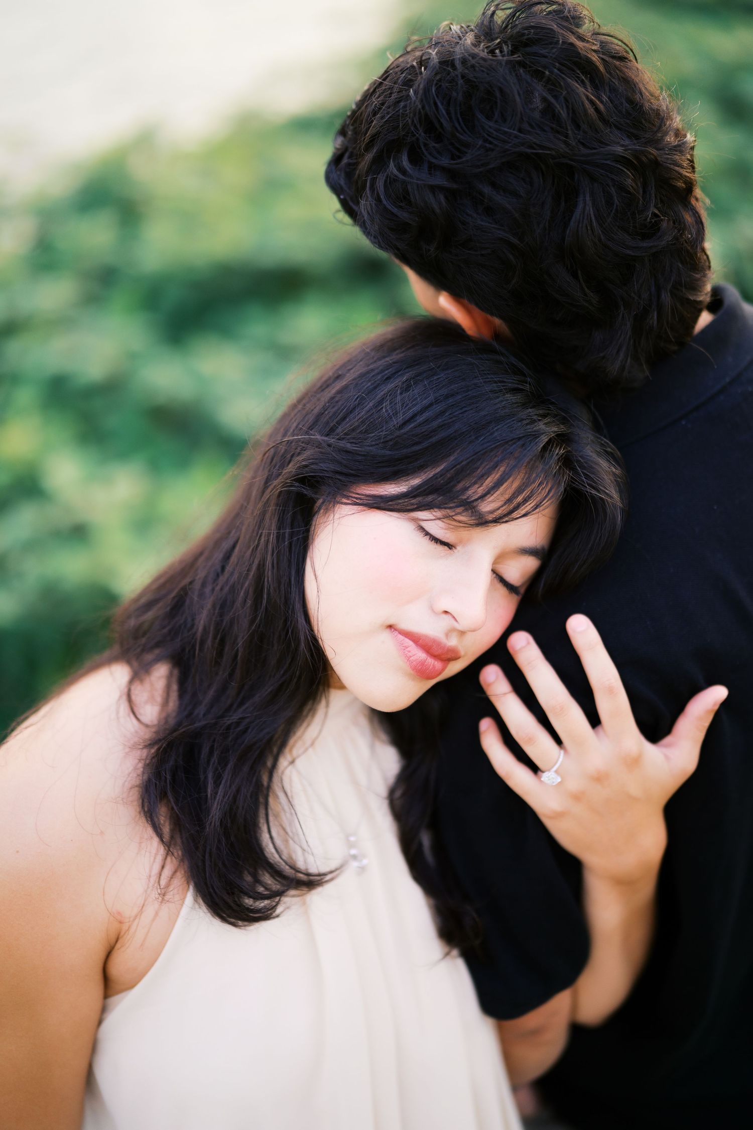 She shows the ring on her hand after saying yes, Gas Works Park proposal photographer Seattle