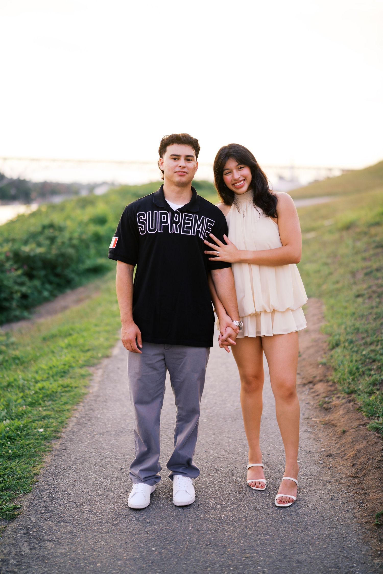 Couple together on the Gas Works Park path after the proposal, Gas Works Park proposal photographer