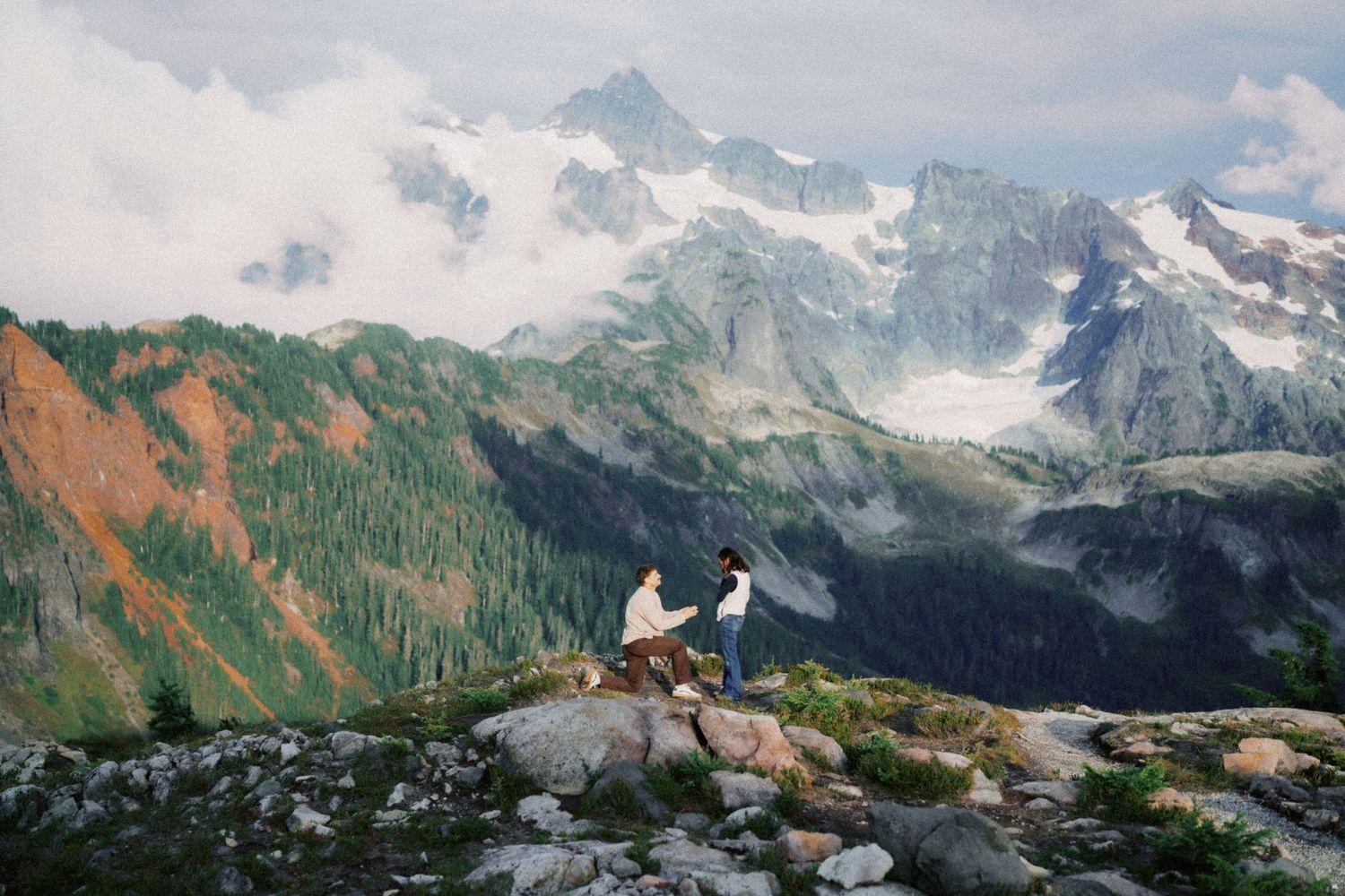 The proposal seen from across the ridge, Artist Point proposal photographer, Mt Baker