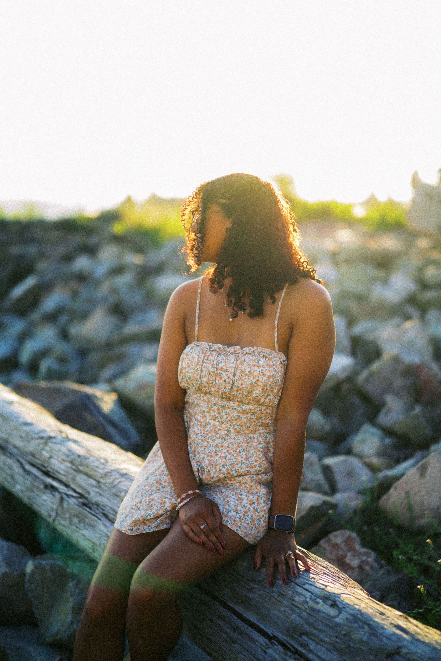 A quiet moment on the beach after the yes, Seattle engagement photos