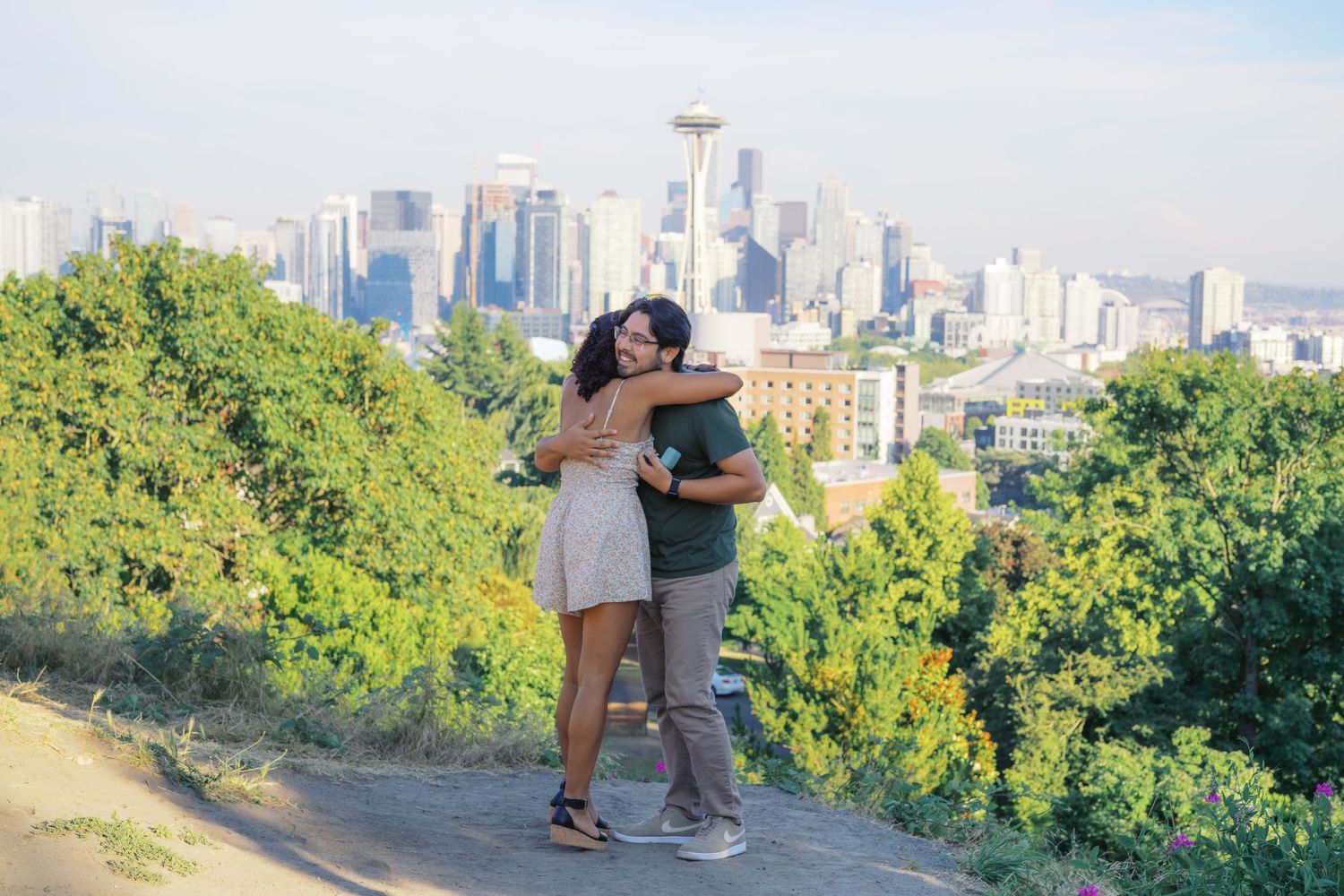 Seattle skyline and the Space Needle from the Kerry Park viewpoint, Seattle proposal photographer