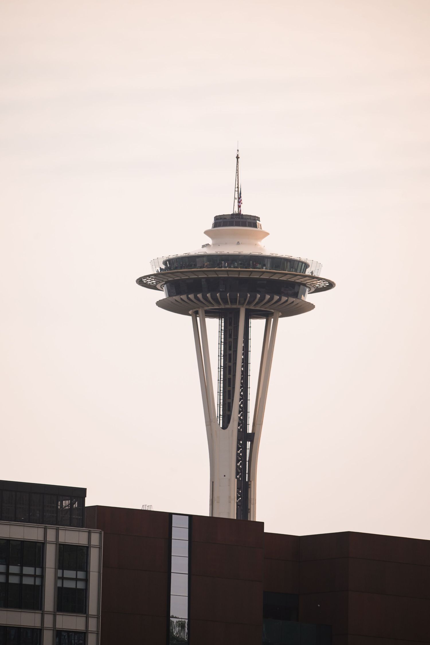 The Space Needle above South Lake Union at dusk, Lake Union proposal photographer, Seattle