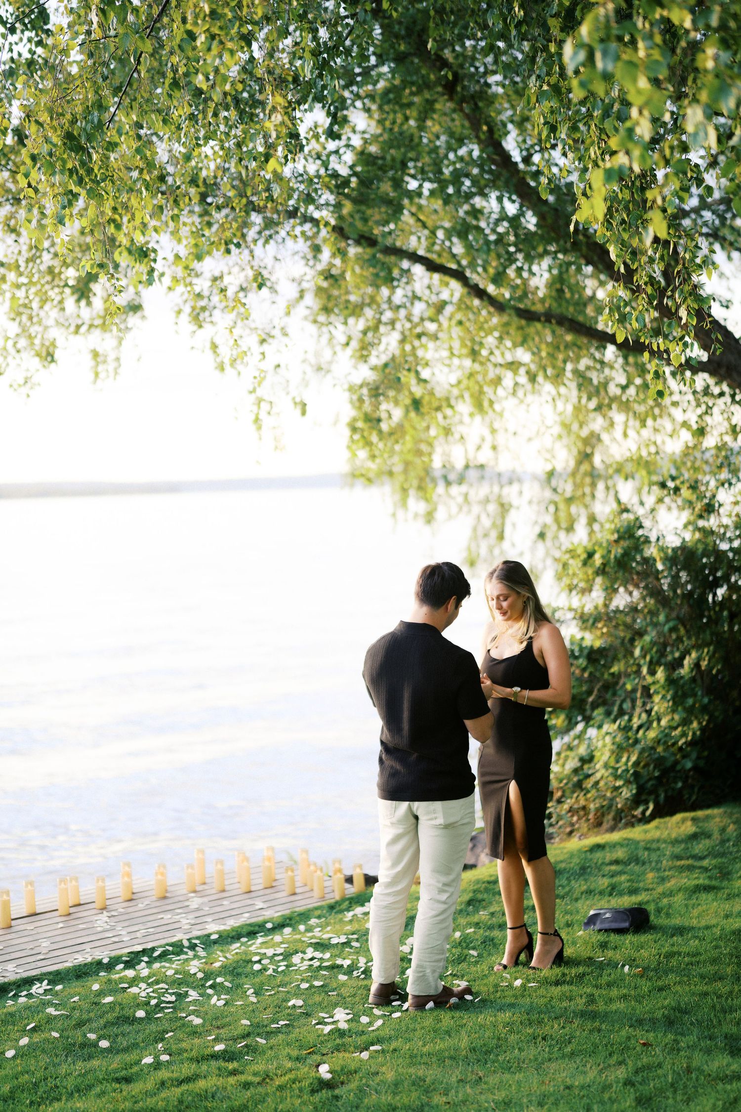 She puts her arms around him right after the yes at Carillon Point, Kirkland