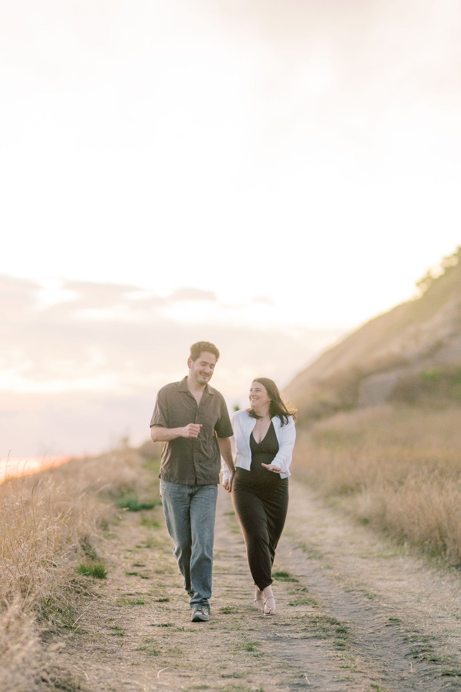 Evening light on the path down to the beach, Whidbey Island proposal photographer, Whidbey Island