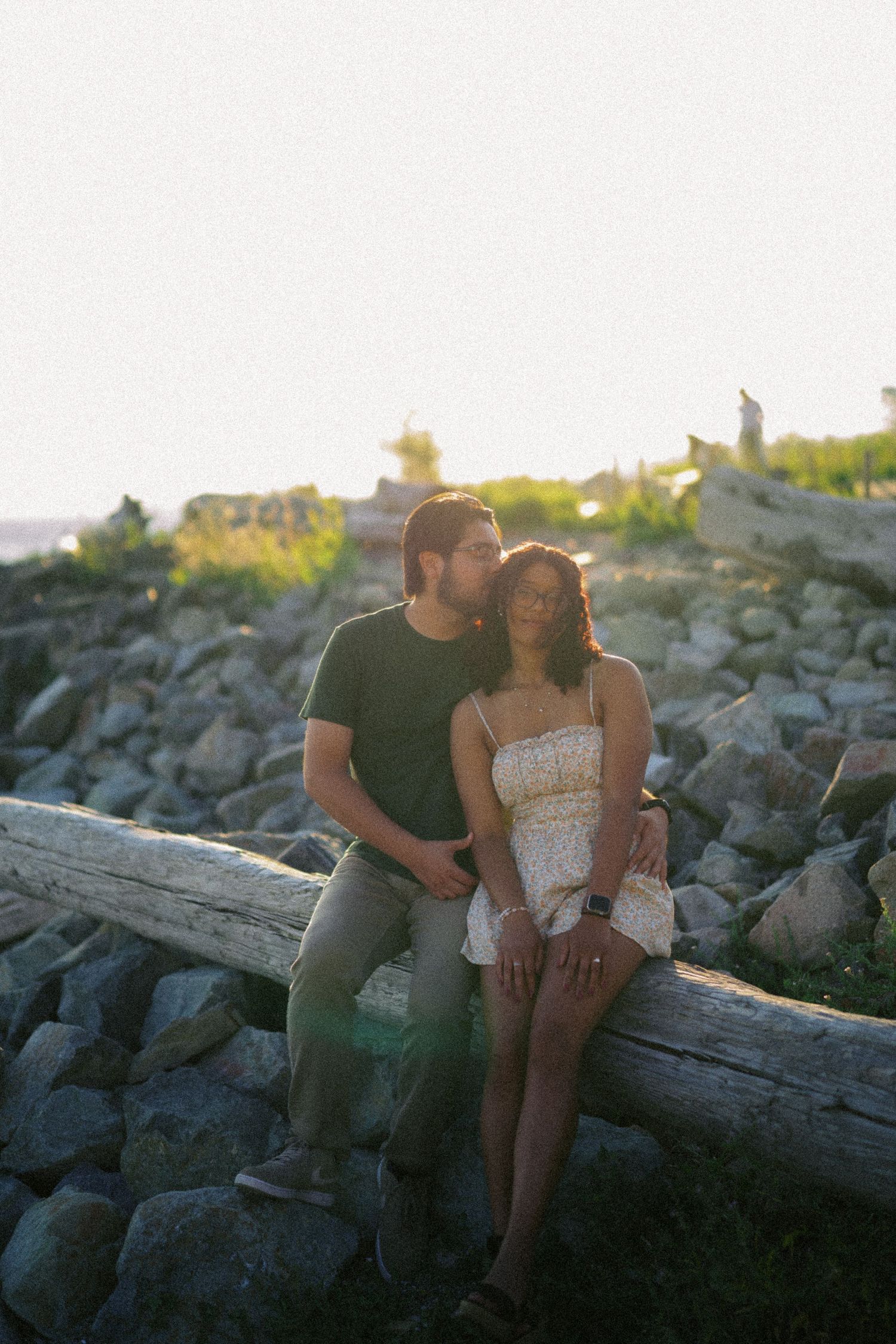 Close on their hands and the engagement ring, Seattle engagement ring photo