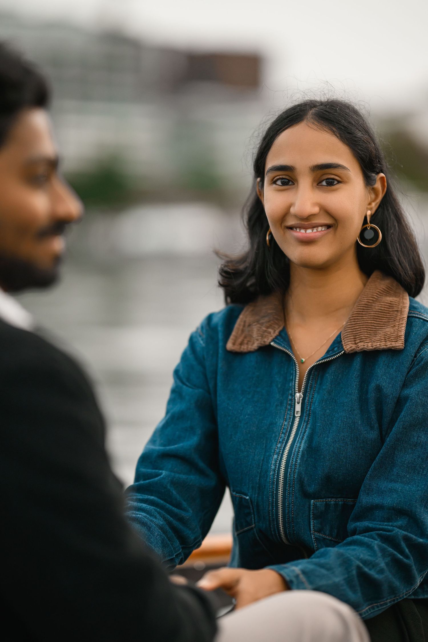 Portrait of her out on the water at Lake Union, proposal photographer, Seattle