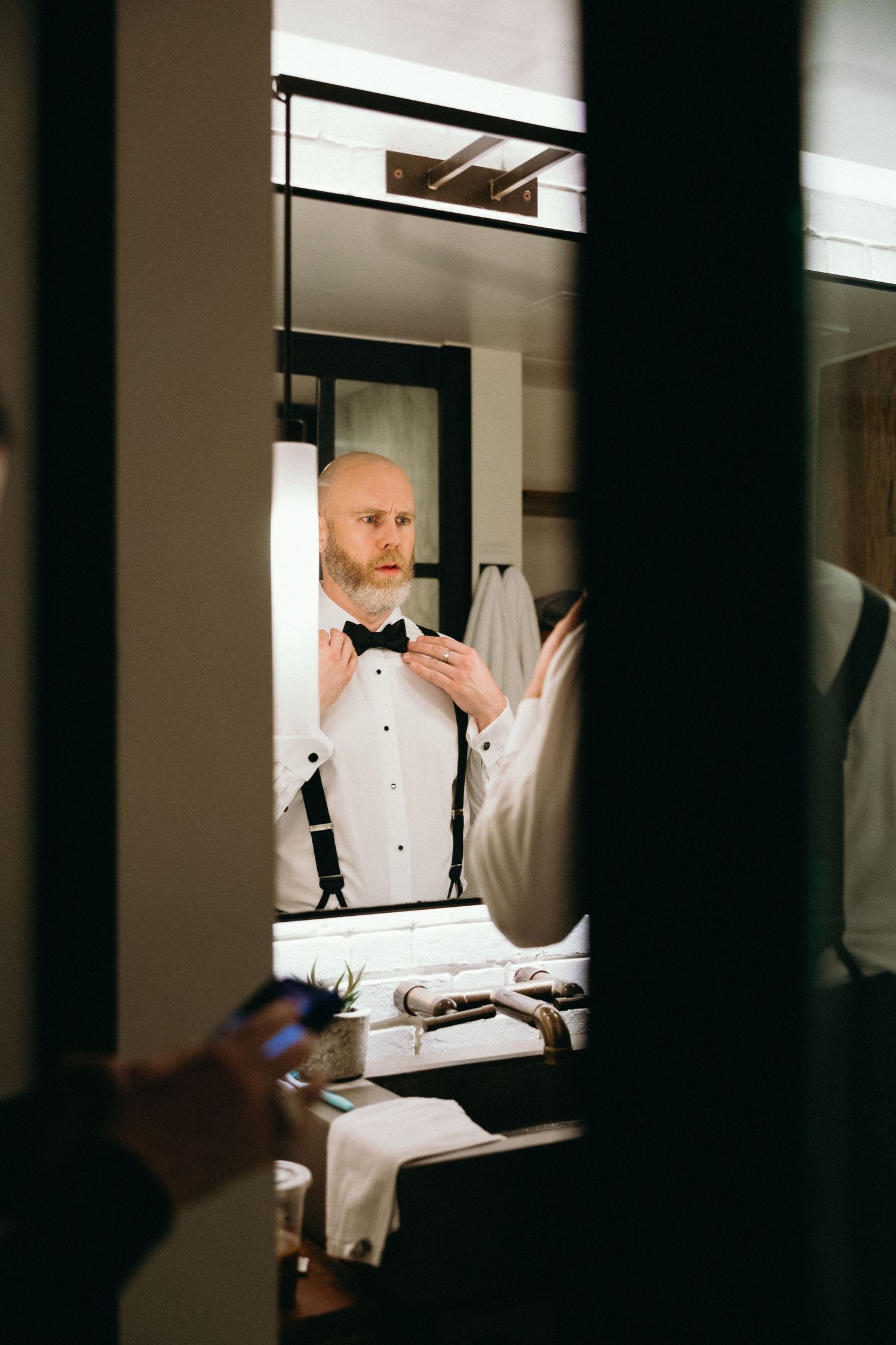 Dave getting ready with Jessica Vosk for the Tony's