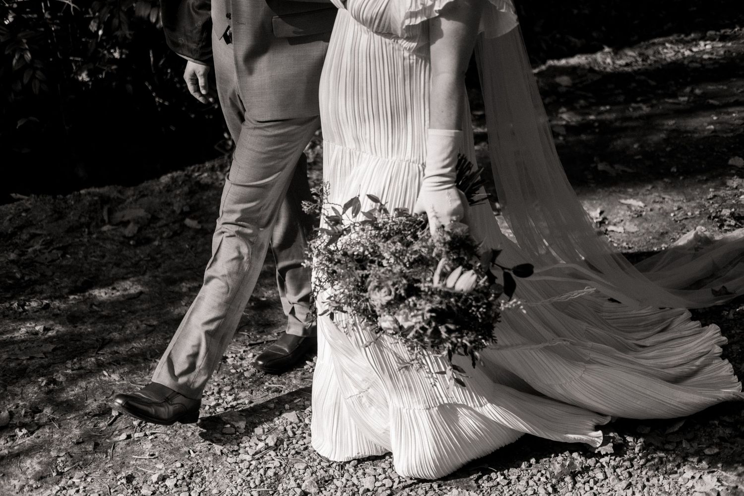 Bridal couple walking