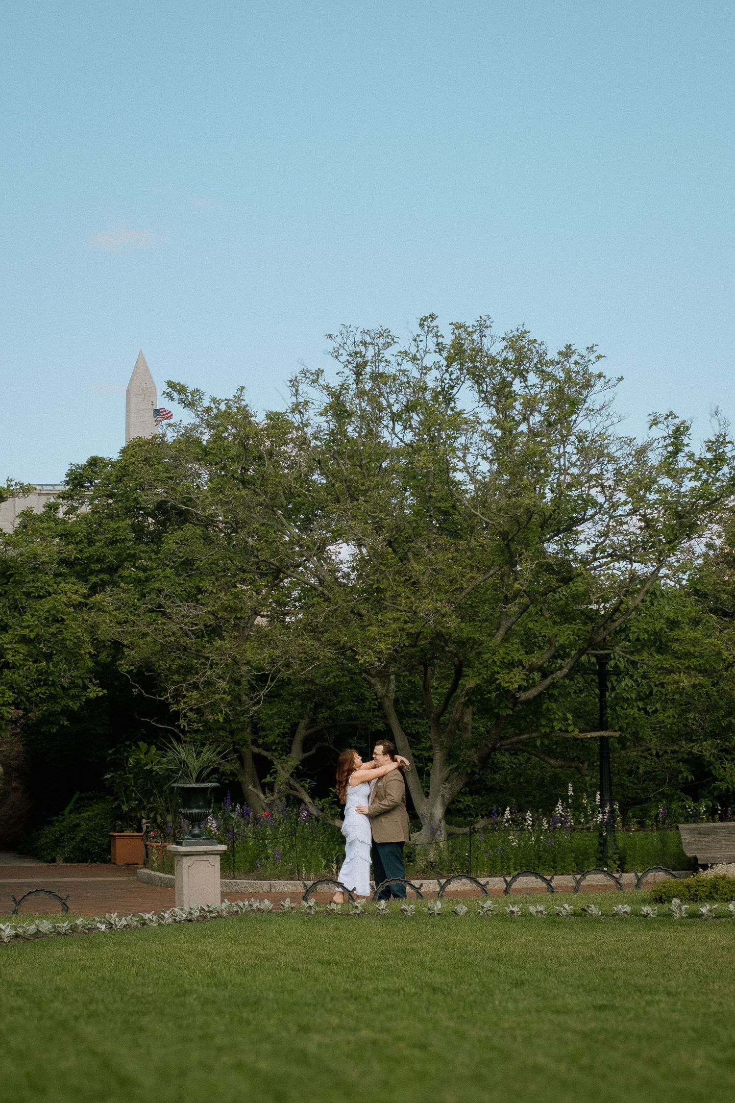 Couple in front of the Washington Monument