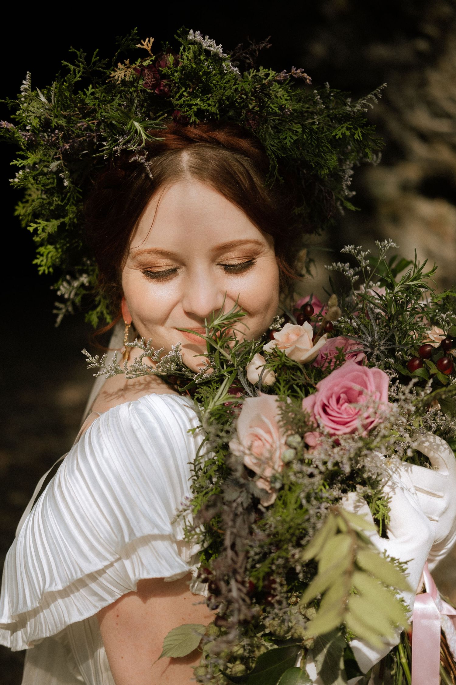 Bride holding a bouquet