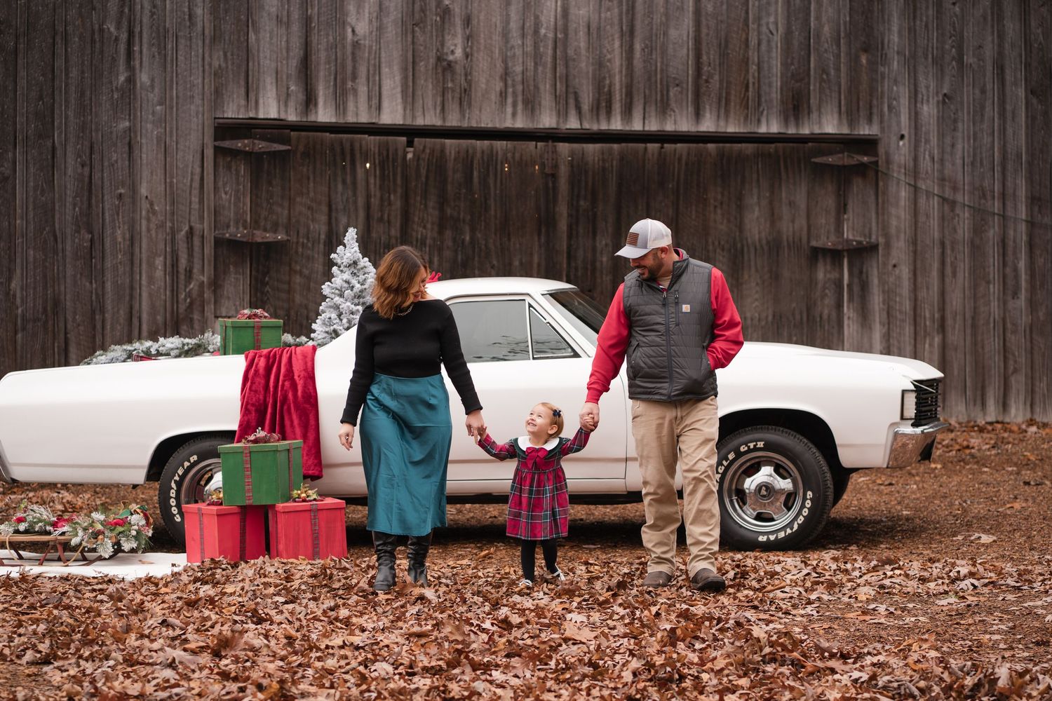 Sequence of vintage car and people photos arranged in a filmstrip style composition against wooden backdrop.