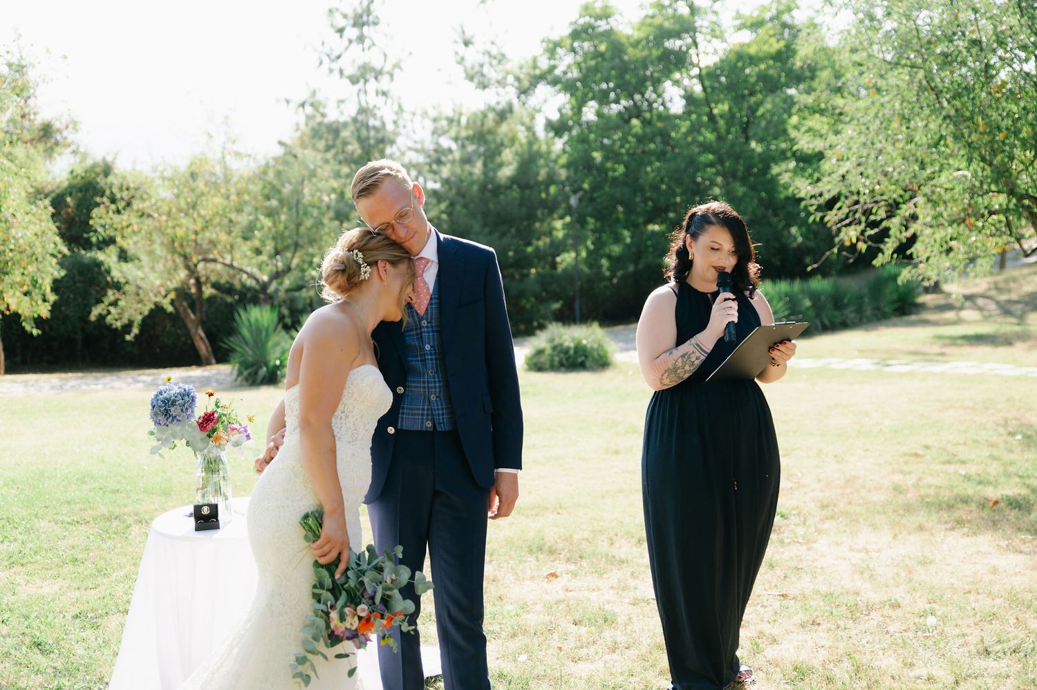 A beautiful outdoor wedding ceremony captured in sequence showing special moments in natural light.