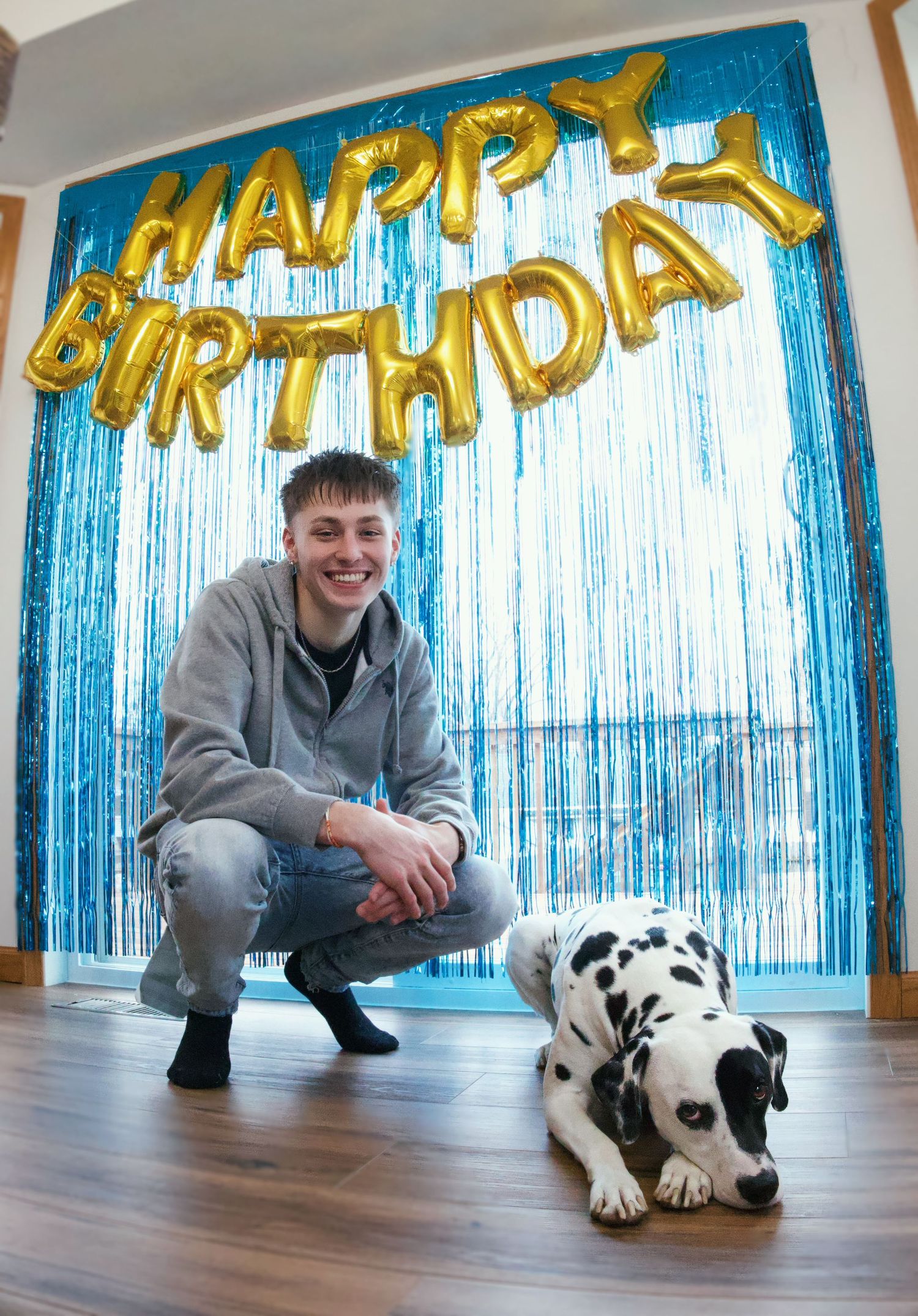 Boy with Dalmatian