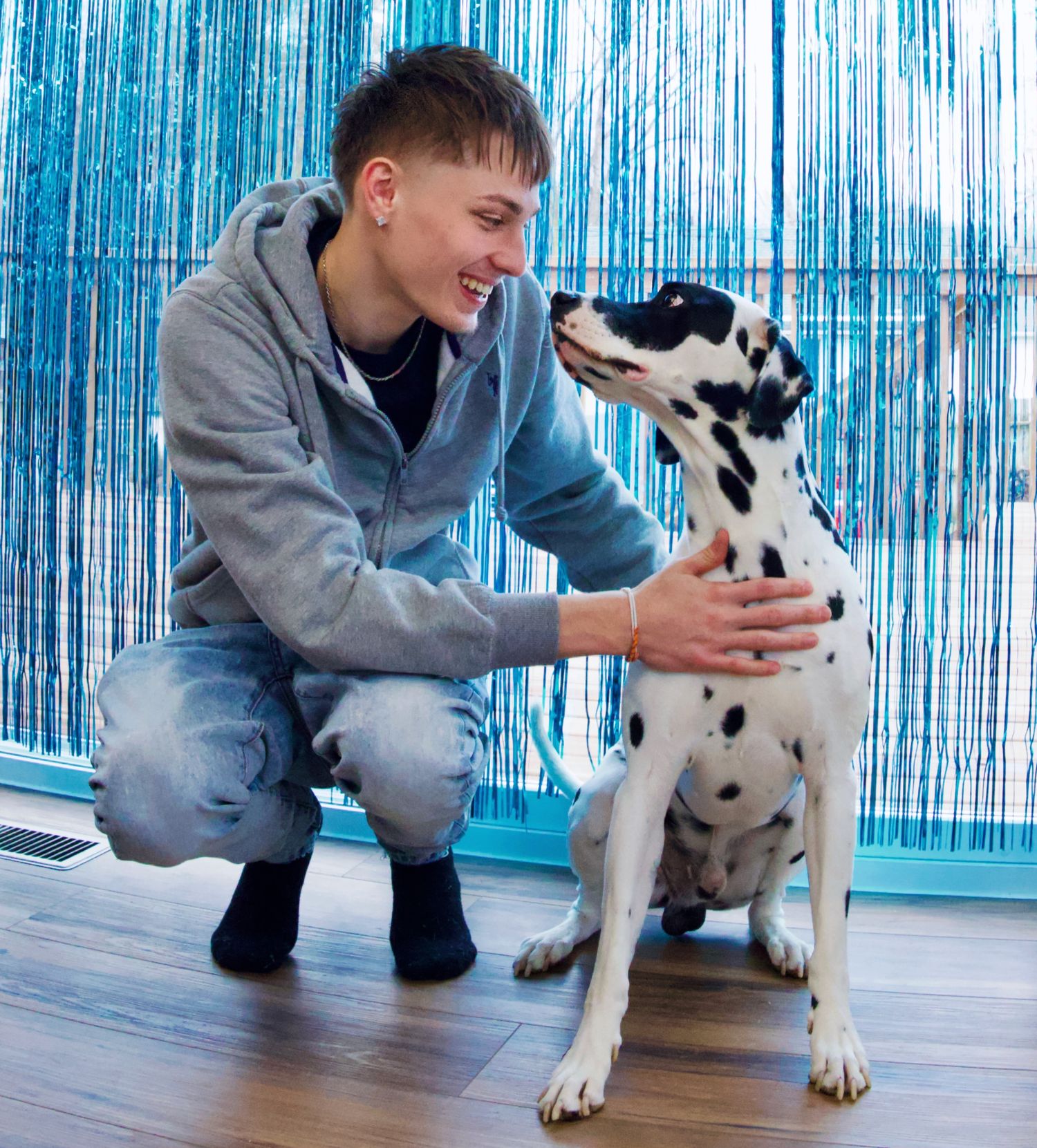 Boy with Dalmatian