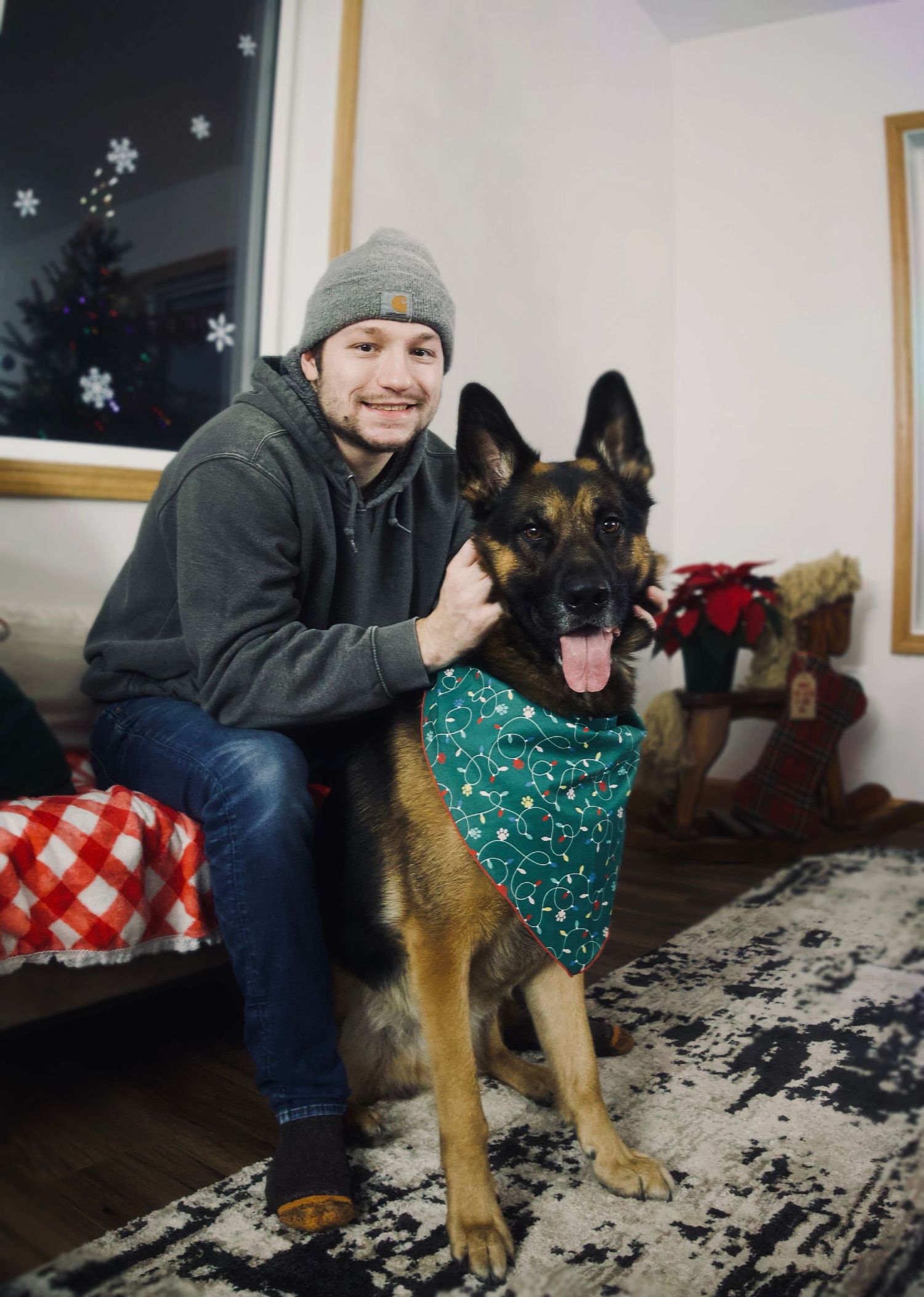 Man with German Shepherd