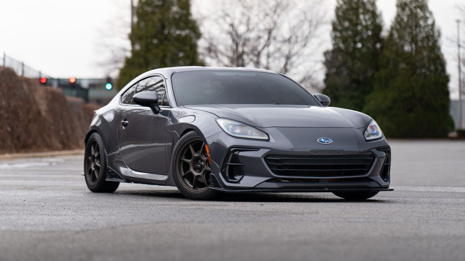 Multiple angles of a customized Subaru BRZ showcasing its aggressive stance.
