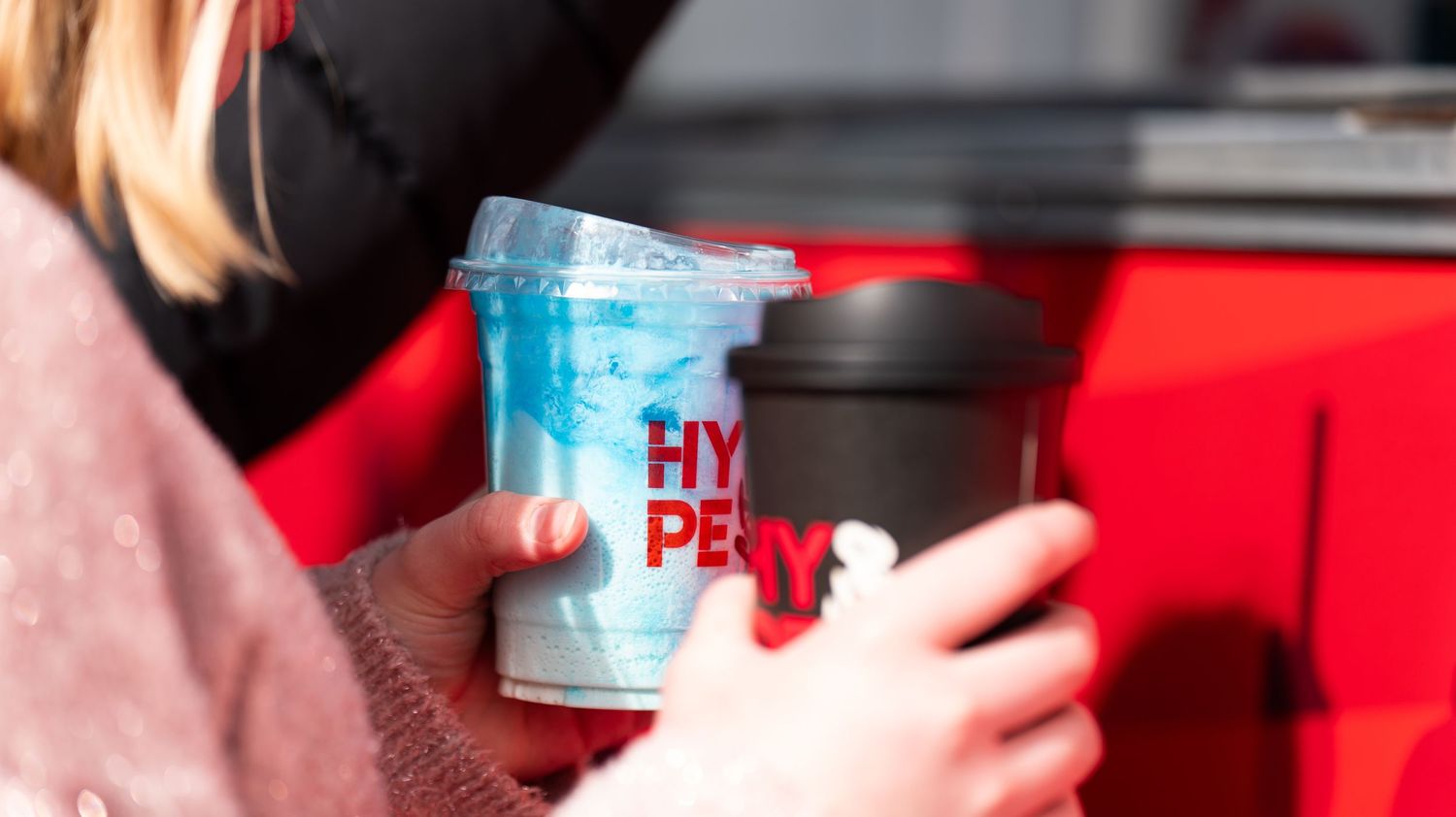 Drinks and refreshments being served at an outdoor concession stand.