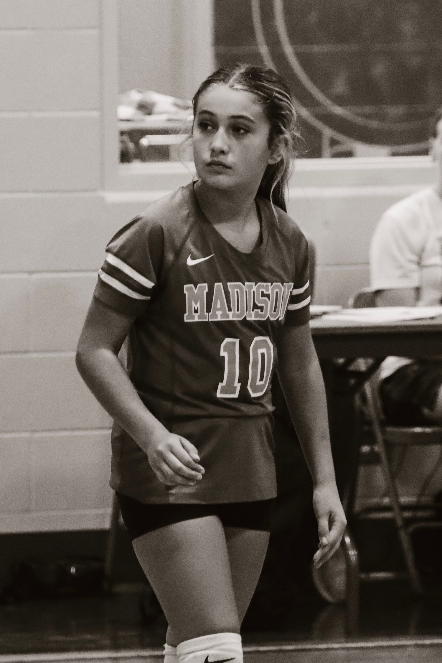Black and white serving.