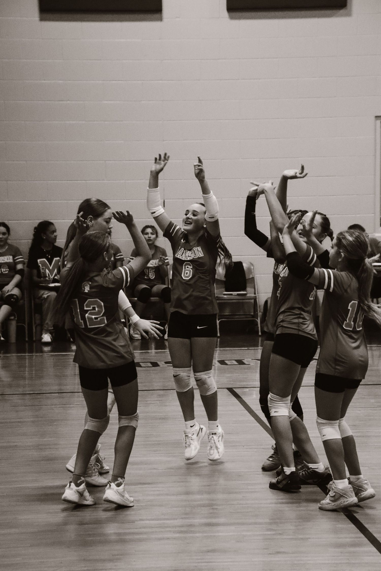 Celebrating for another point on the scoreboard.