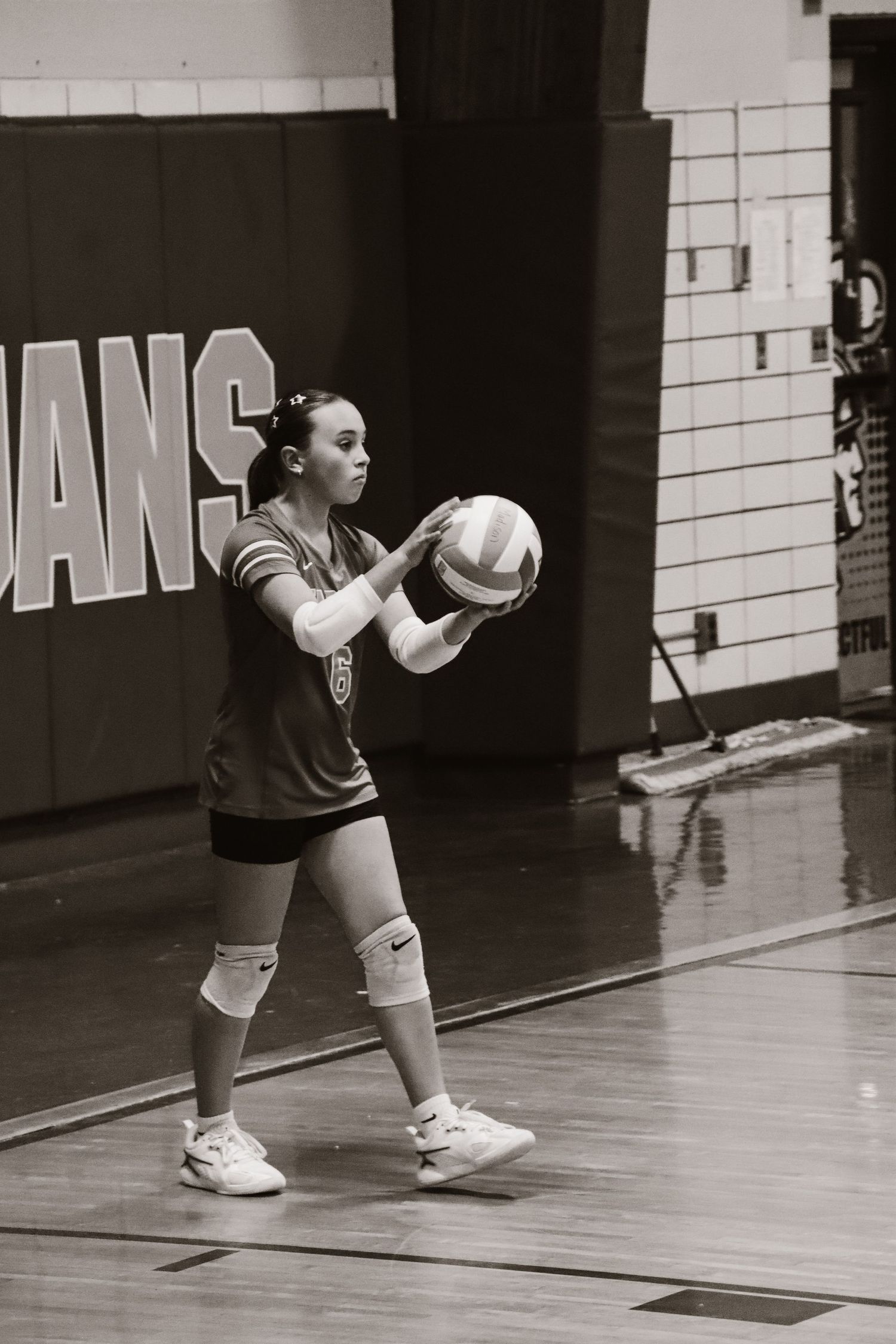 Getting ready to serve volleyball two.