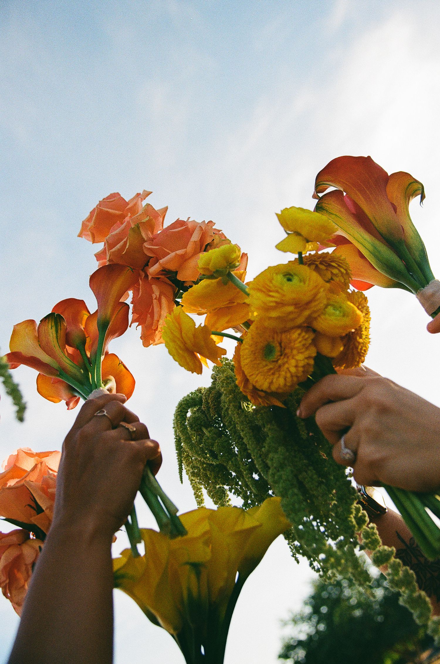 Editorial detail photo of bridesmaids flowers at Acre Resort in San José del Cabo.