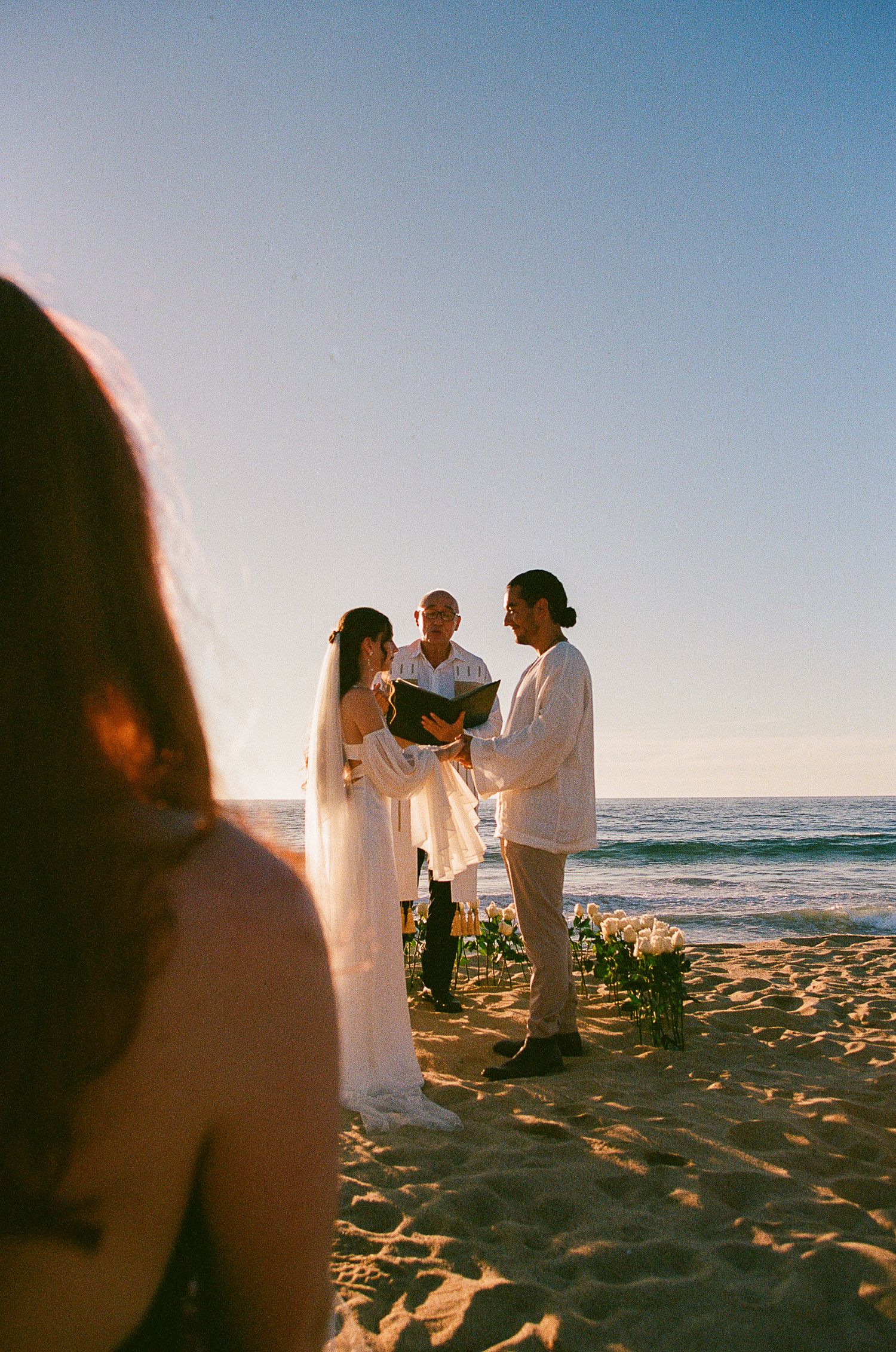 Elopement ceremony on a private beach near Todos Santos.