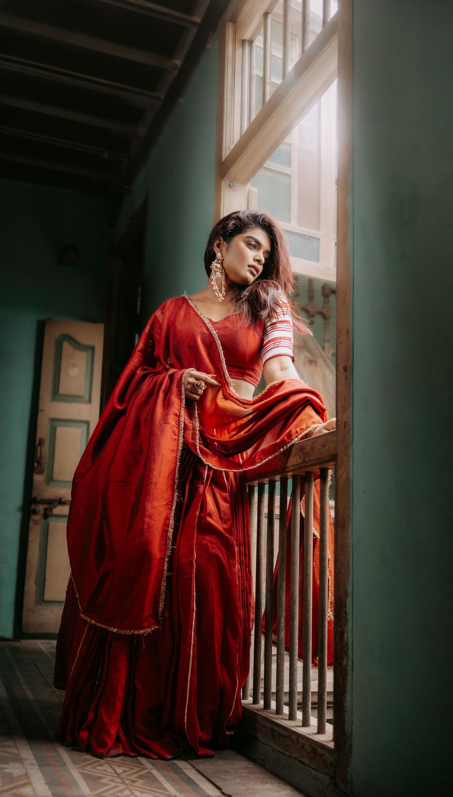 Luxury fashion portrait capturing the beauty of a designer Chaniya Choli with refined styling and composition.
