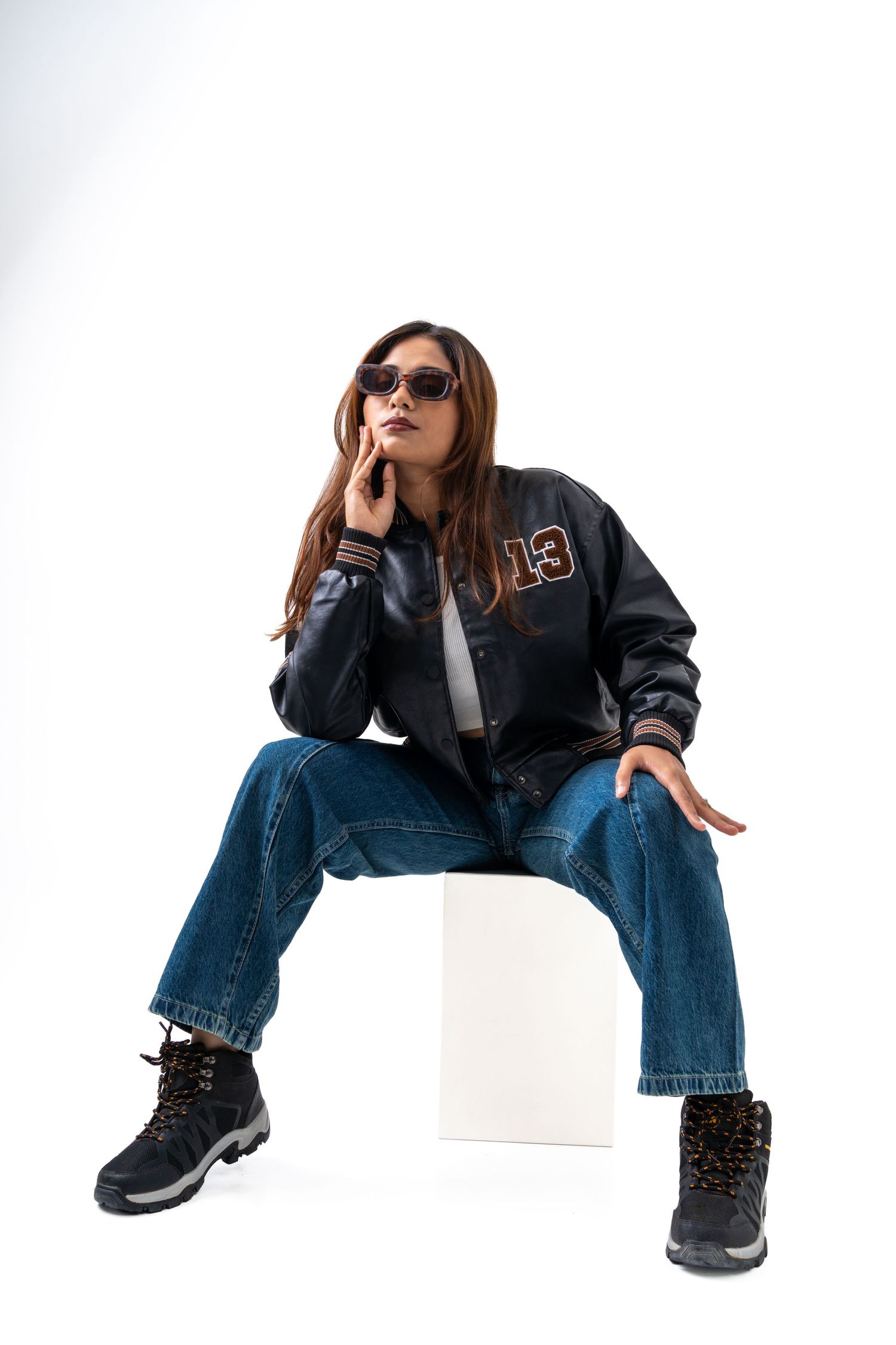 Souled Store fashion campaign image featuring relaxed streetwear styling and an oversized T-shirt by FramesbyDarshil.
