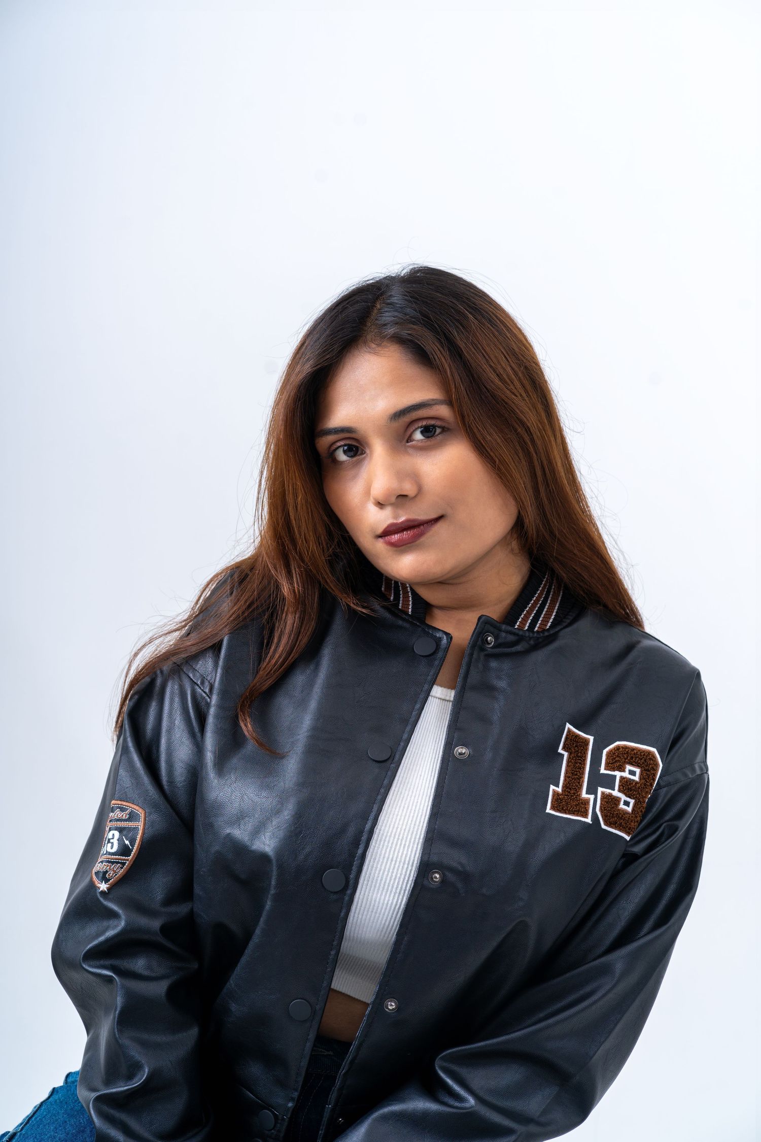 Studio fashion portrait of a model wearing Souled Store streetwear, photographed by Darshil Patel in Vadodara.
