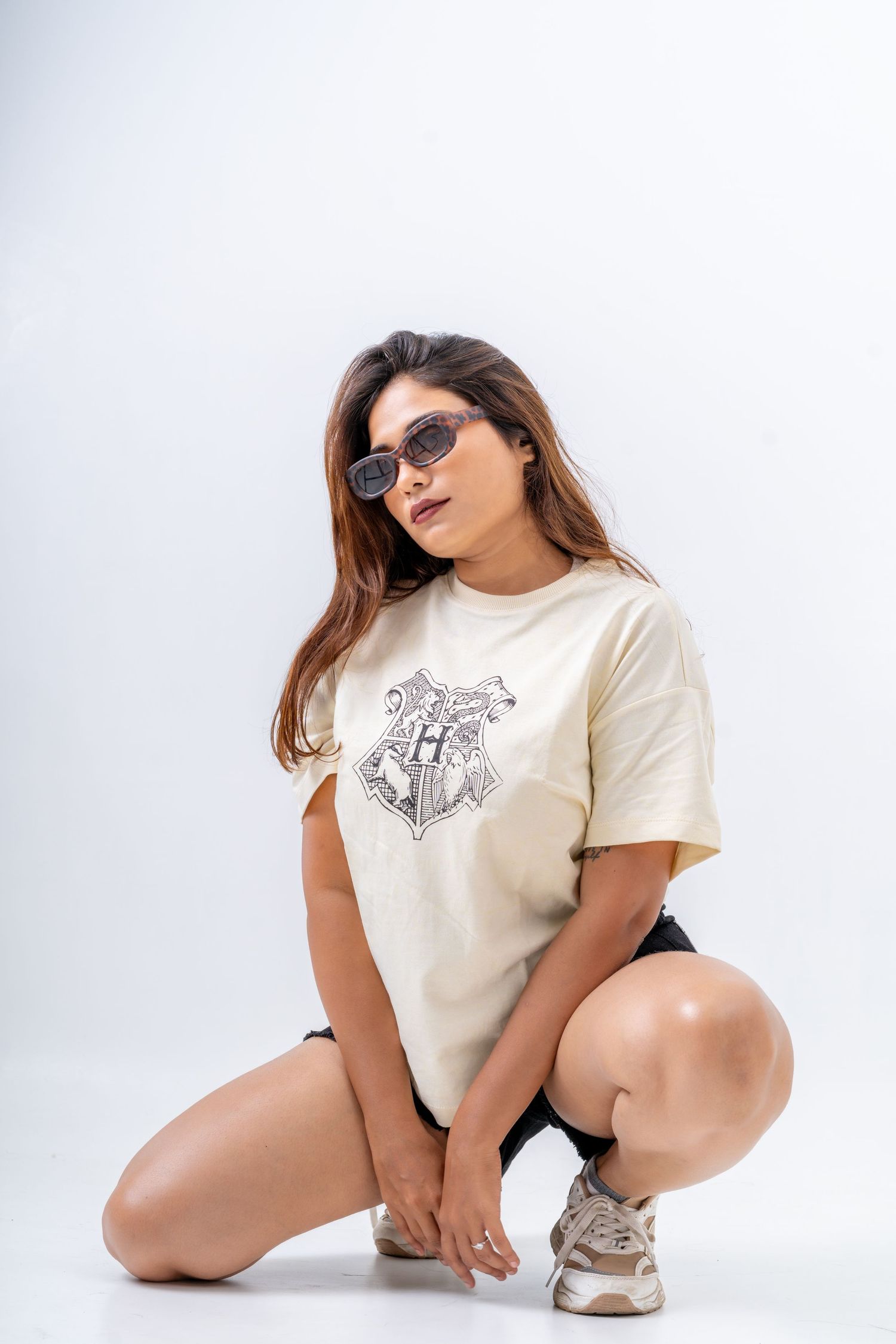 Souled Store fashion shoot by Darshil Patel, featuring an oversized T-shirt styled for a clean contemporary fashion editorial.