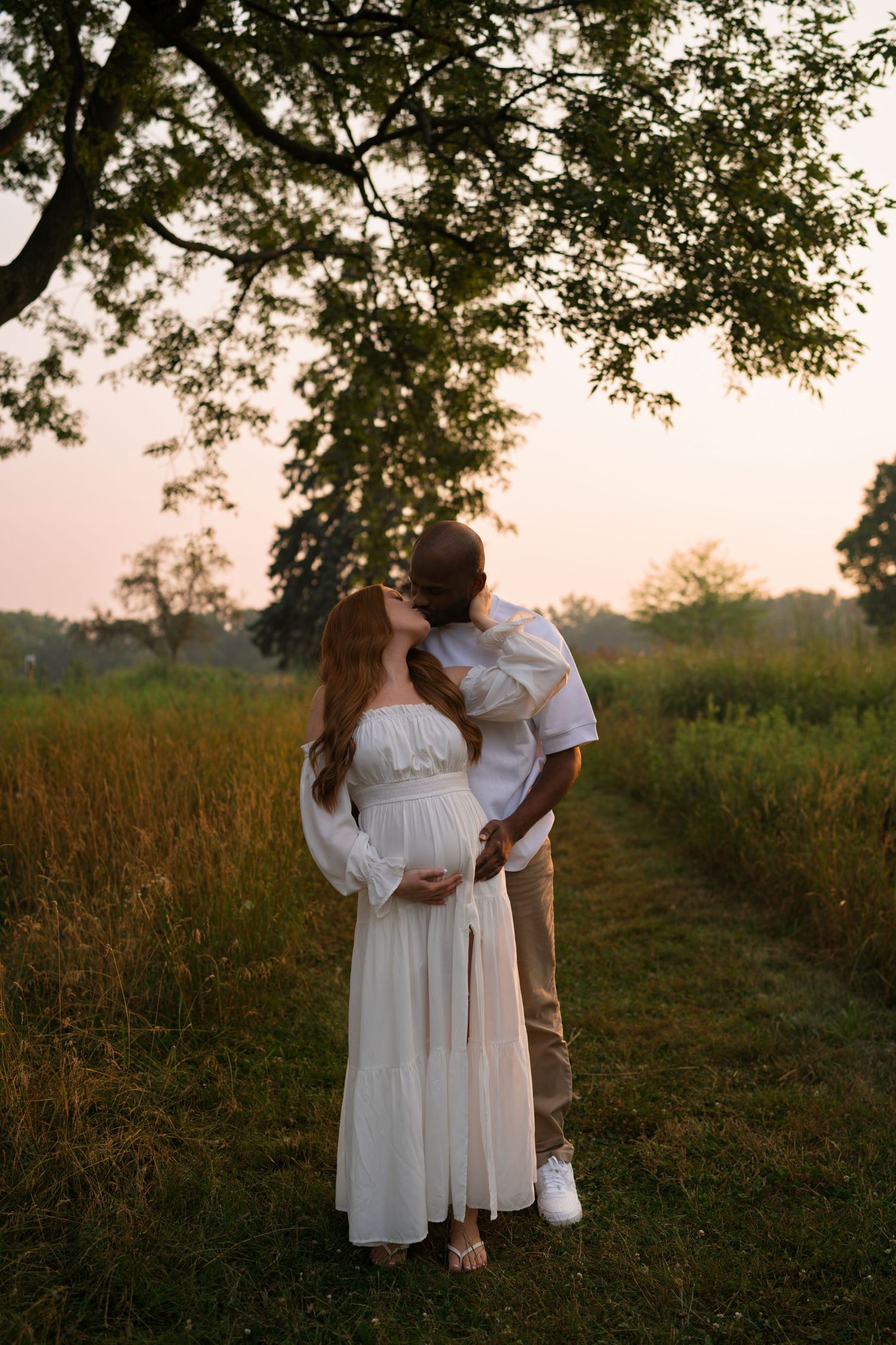 Expectant parents enjoying a peaceful evening together at Highlands Prairie.