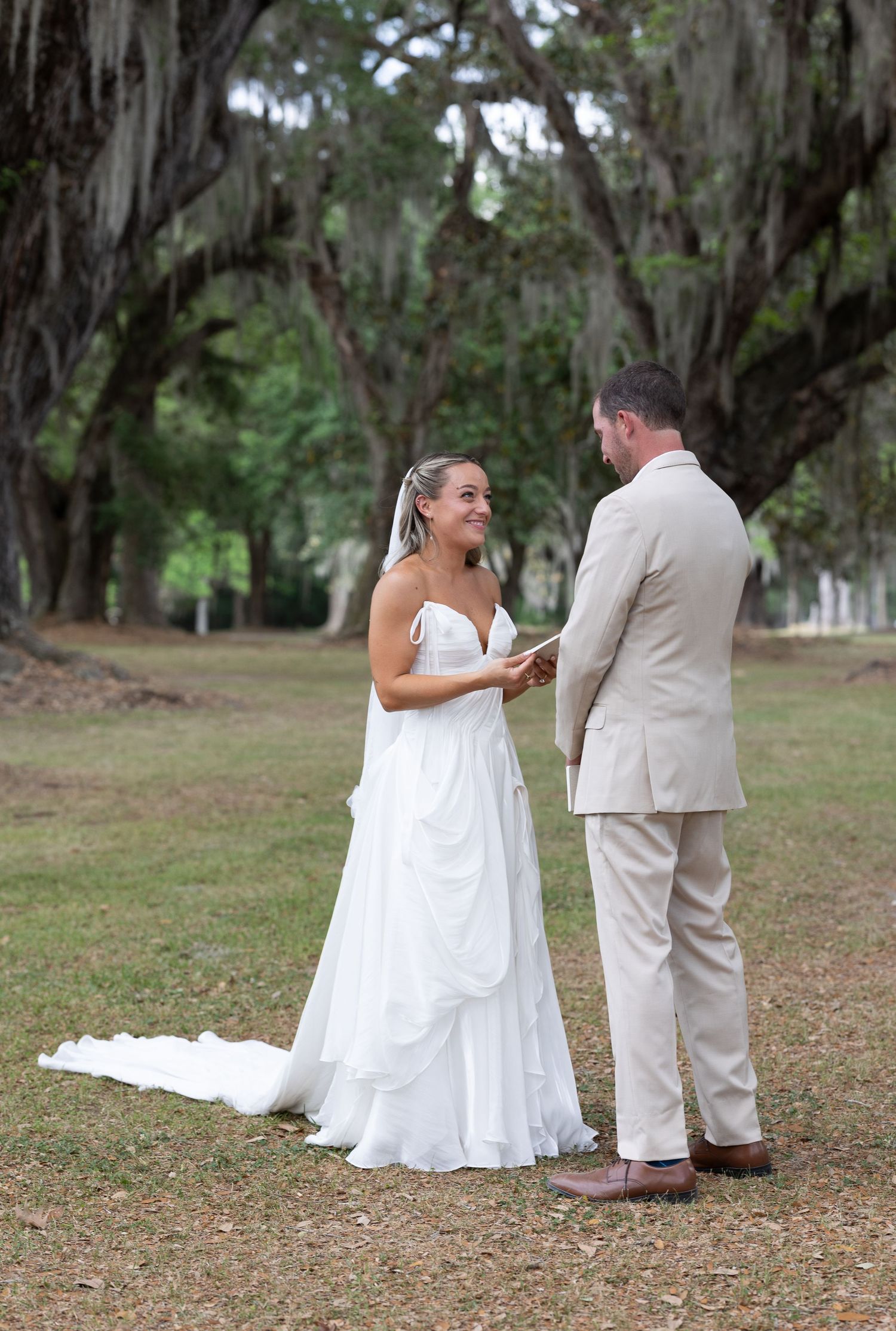 Bride and groom exchanging private vows, photo taken by Rock Hill Wedding Photographer, Natalie Wilson Photo