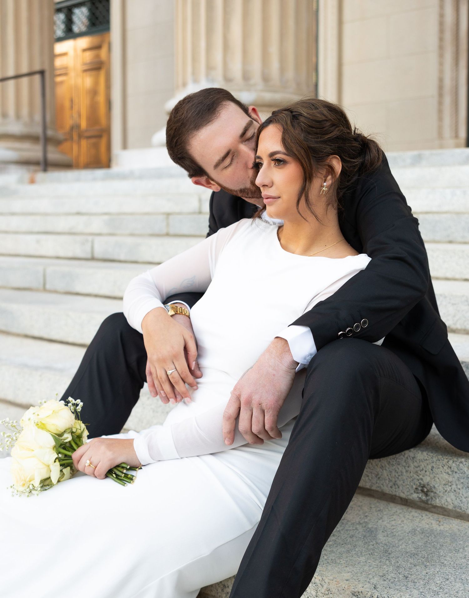 Elopement photo at the Charlotte District Attorney's Office by Rock Hill Wedding Photographer, Natalie Wilson