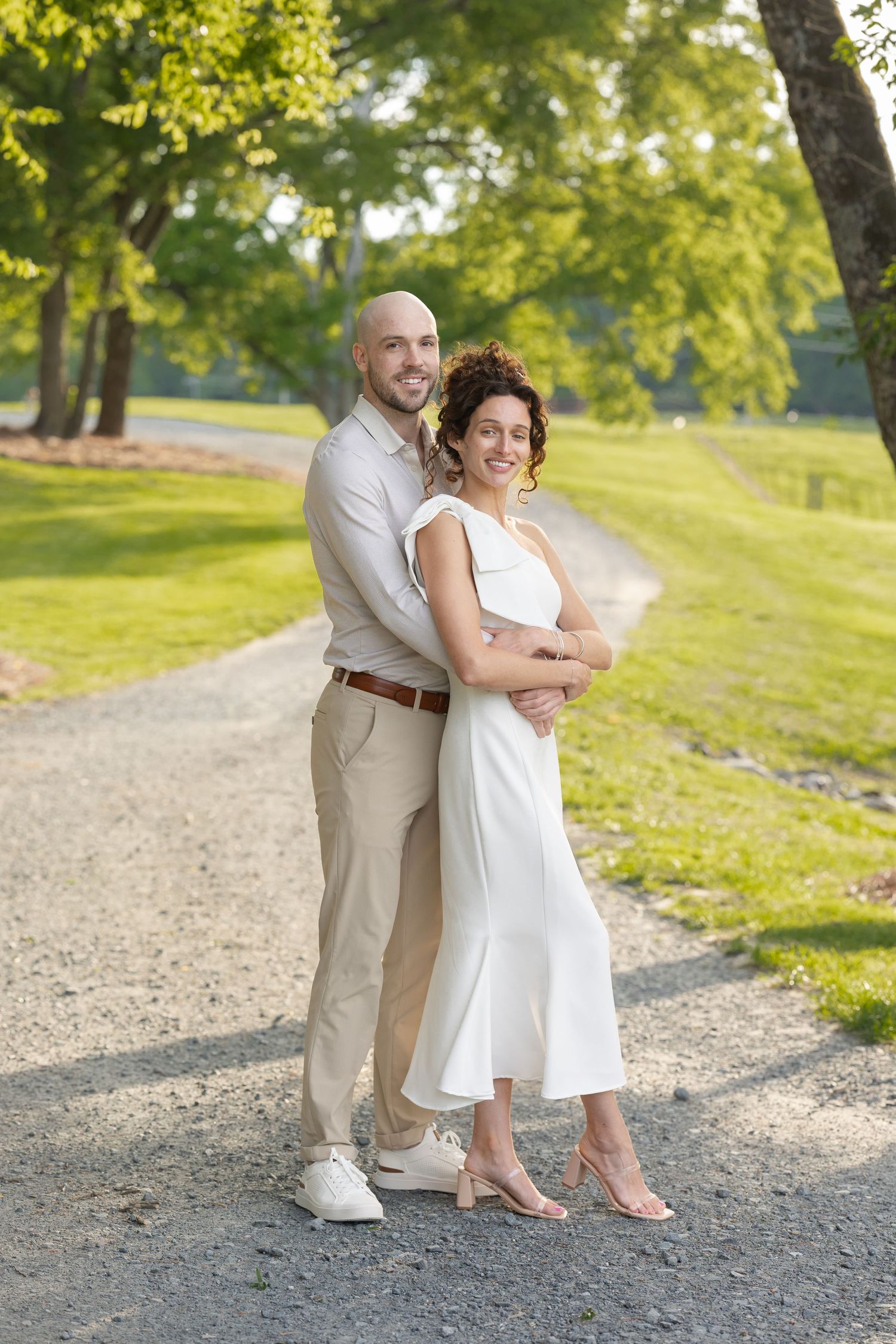Engagement photos for man and woman at The Dairy Barn at Anne Springs Greenway by Fort Mill Photographer, Natalie Wilson