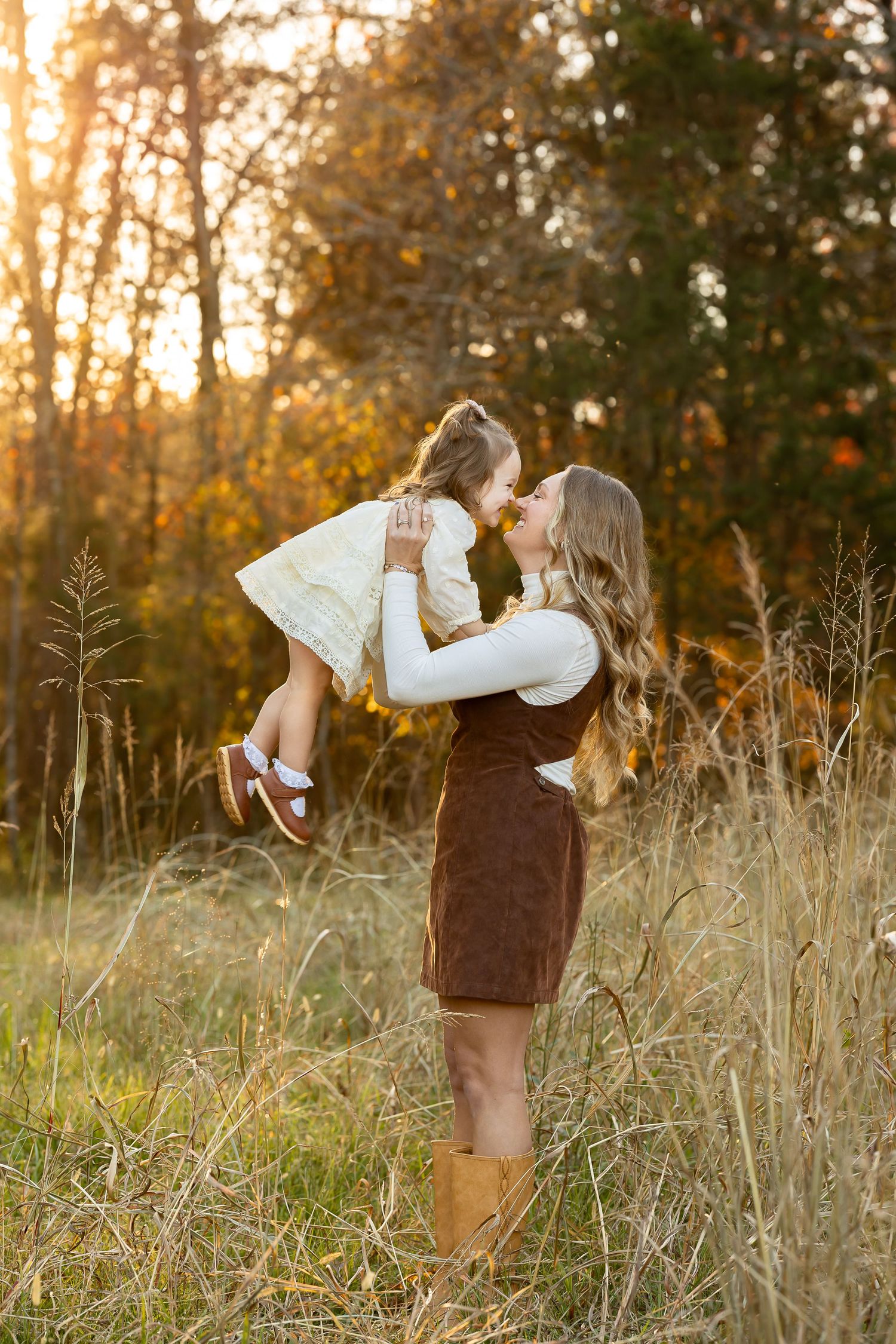 Mother and daughter photo in field taken by Rock Hill Family Photographer