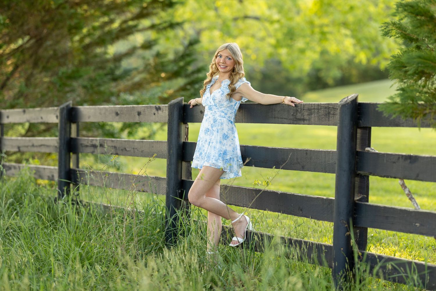 Senior portrait taken Five Blossoms Farm taken by Rock Hill Photographer