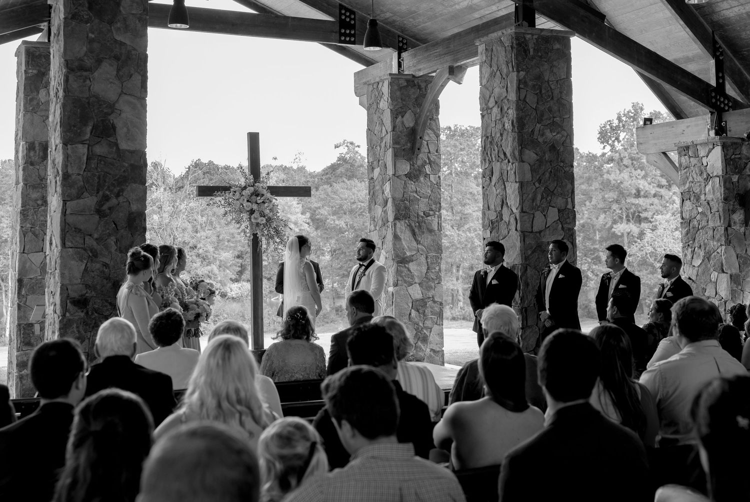 Beautiful wedding ceremony photo at the Living Water Chapel taken by Rock Hill Wedding Photographer, Natalie Wilson Photo