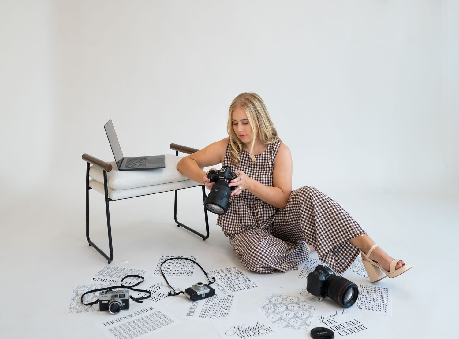 A portrait of Rock Hill Photographer, Natalie Wilson, who specializes in wedding photography