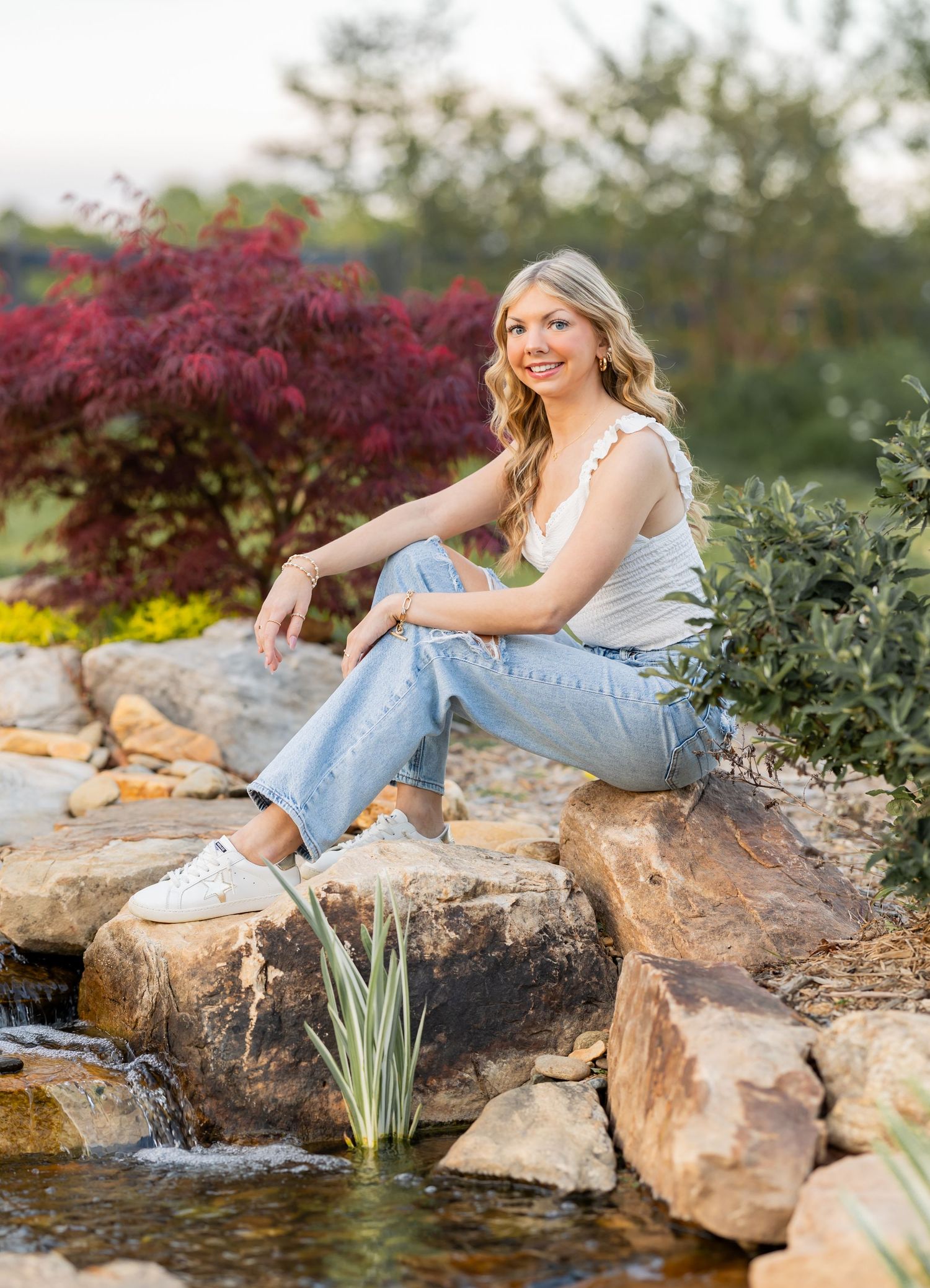 Senior portrait taken Five Blossoms Farm taken by Rock Hill Photographer