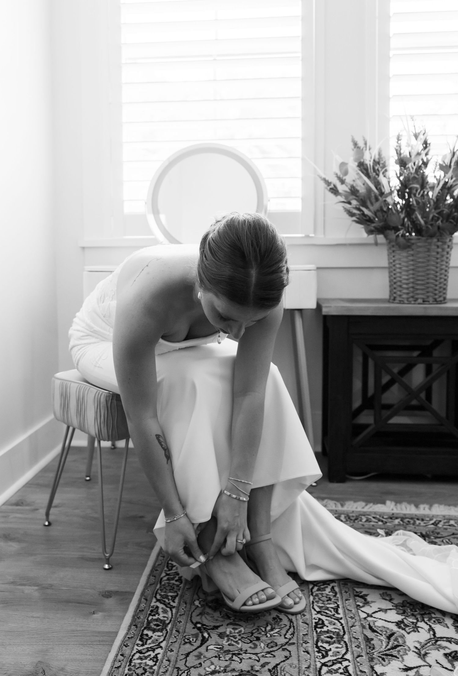 Bride getting ready at a wedding in Rock Hill, South Carolina taken by photographer Natalie Wilson.