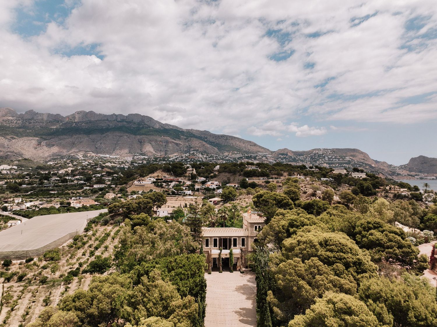 Mountain views surrounding Marques de Montemolar wedding venue in Altea, Alicante on Spain's Costa Blanca