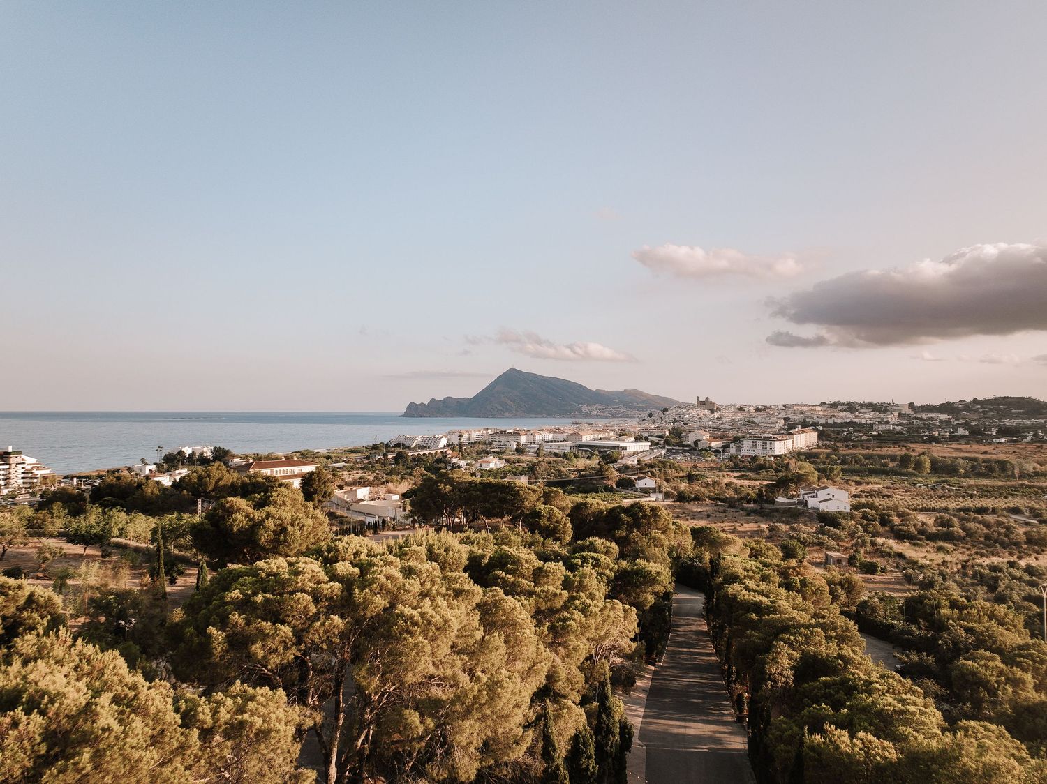 Panoramic view across Altea from Marques de Montemolar on Spain's Costa Blanca