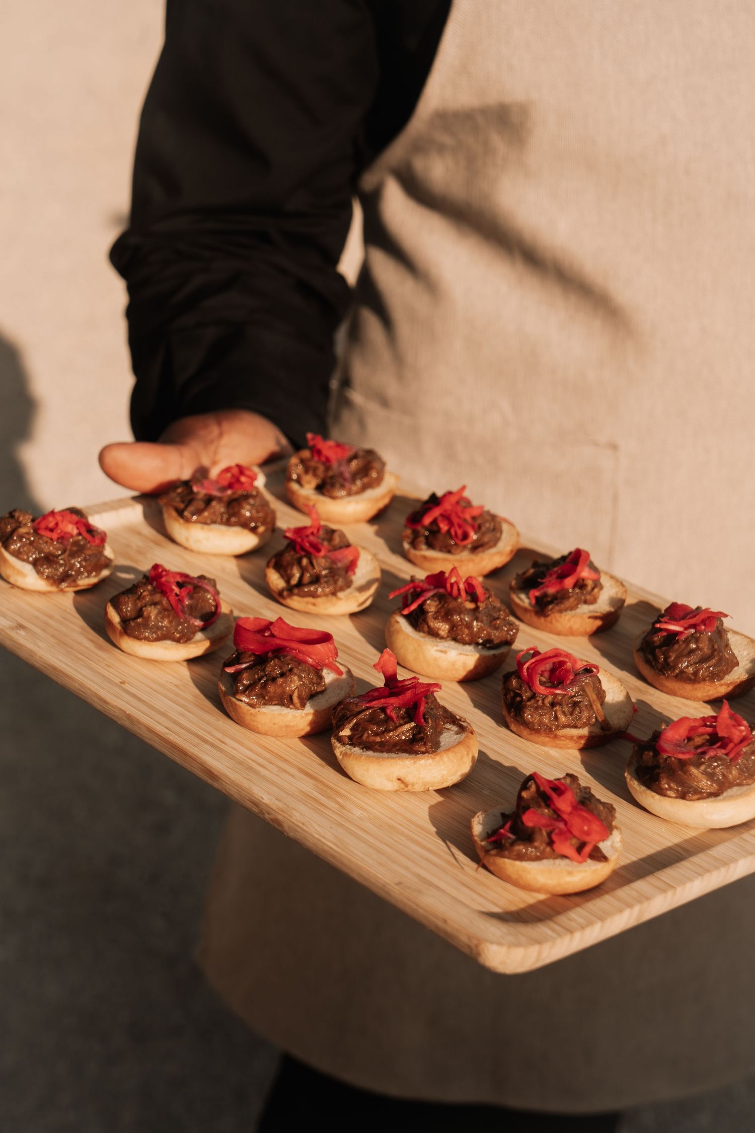 Elegant canapes by El Poblet, a trusted and recommended wedding catering supplier for destination weddings in Altea, Alicante, Spain